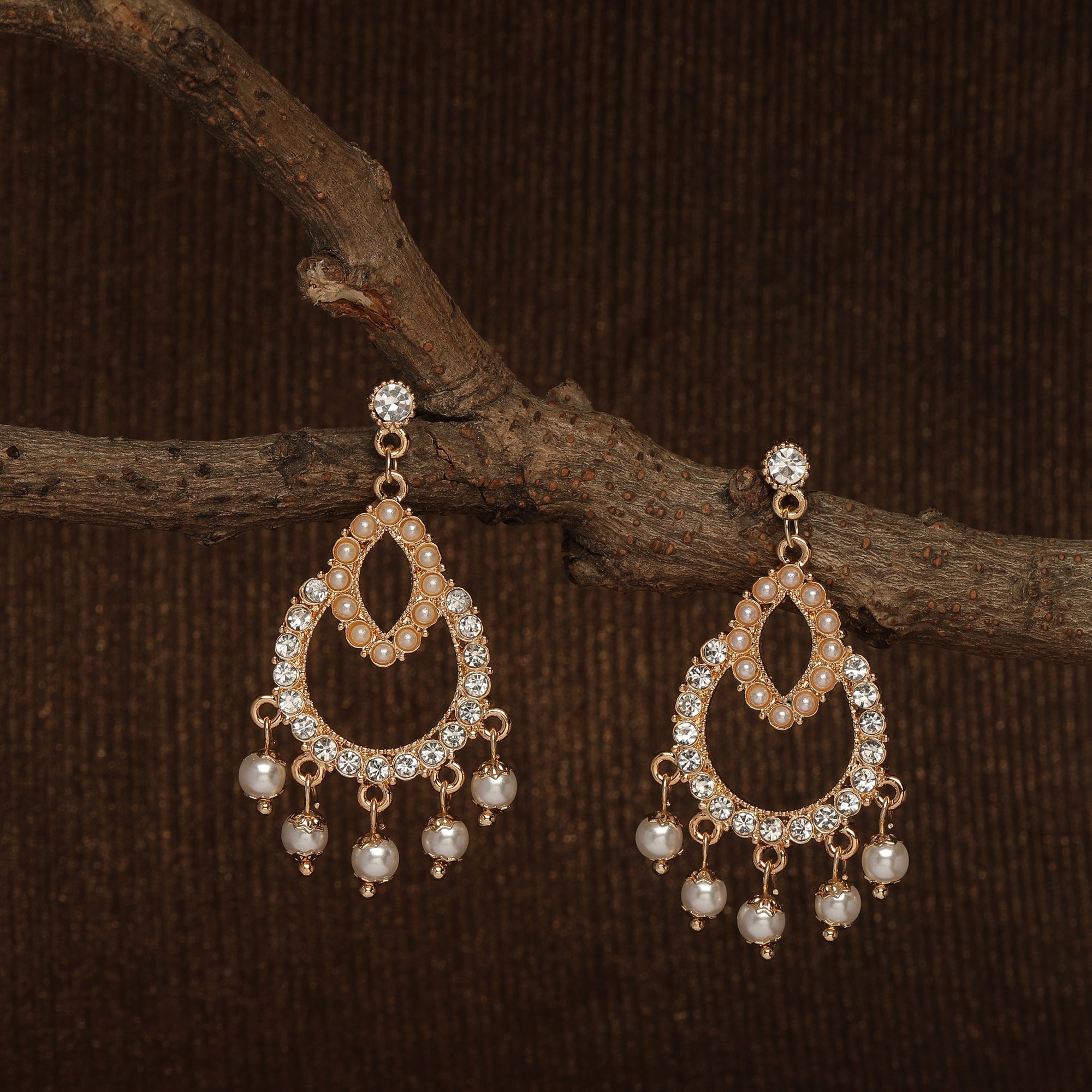 Accessorize London Women's Golden Diamante Chandbalis