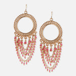 Accessorize London Women's Pink Bead Multi Layer Long Drop Earring