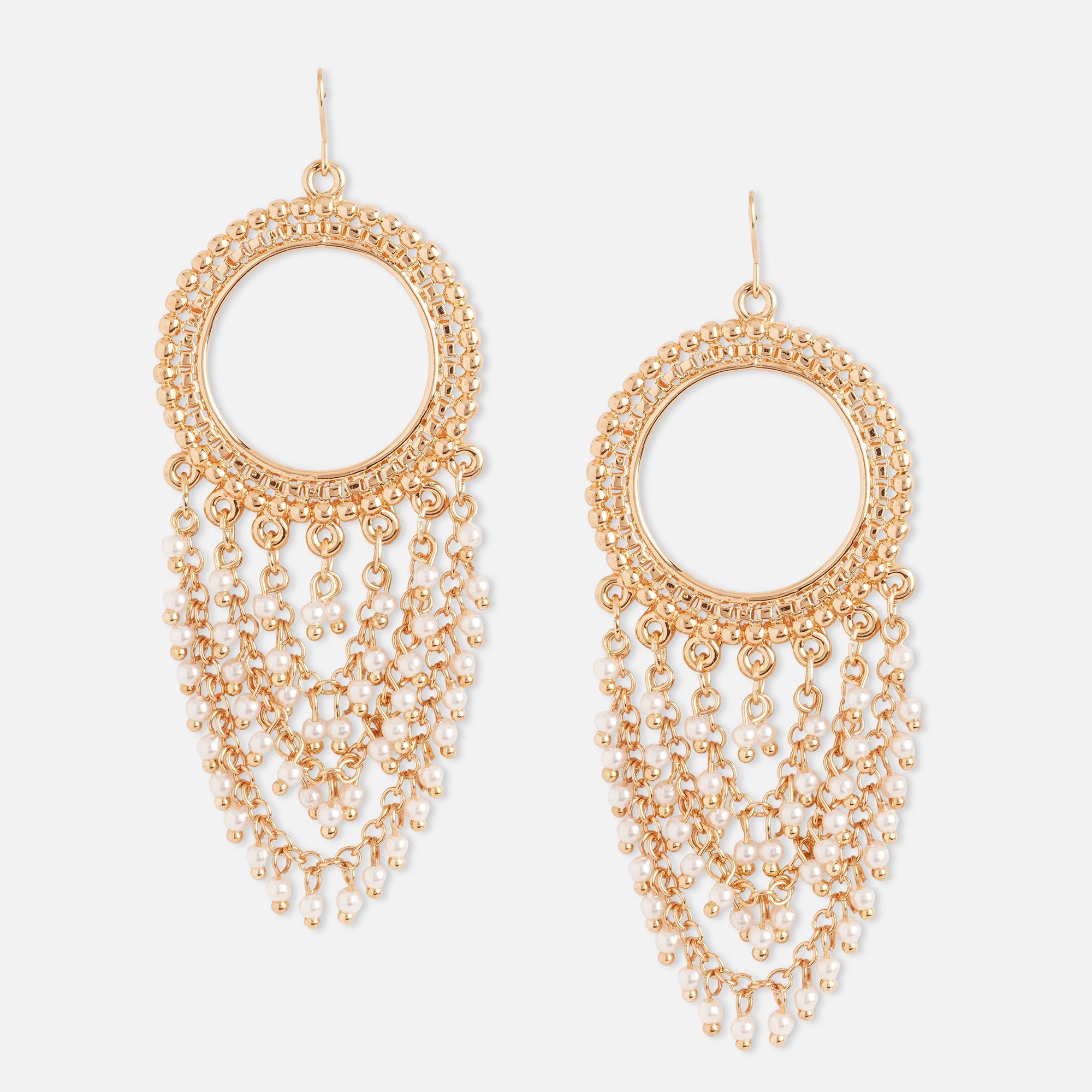 Accessorize London Pearl Multi Layer Long Drop Earring