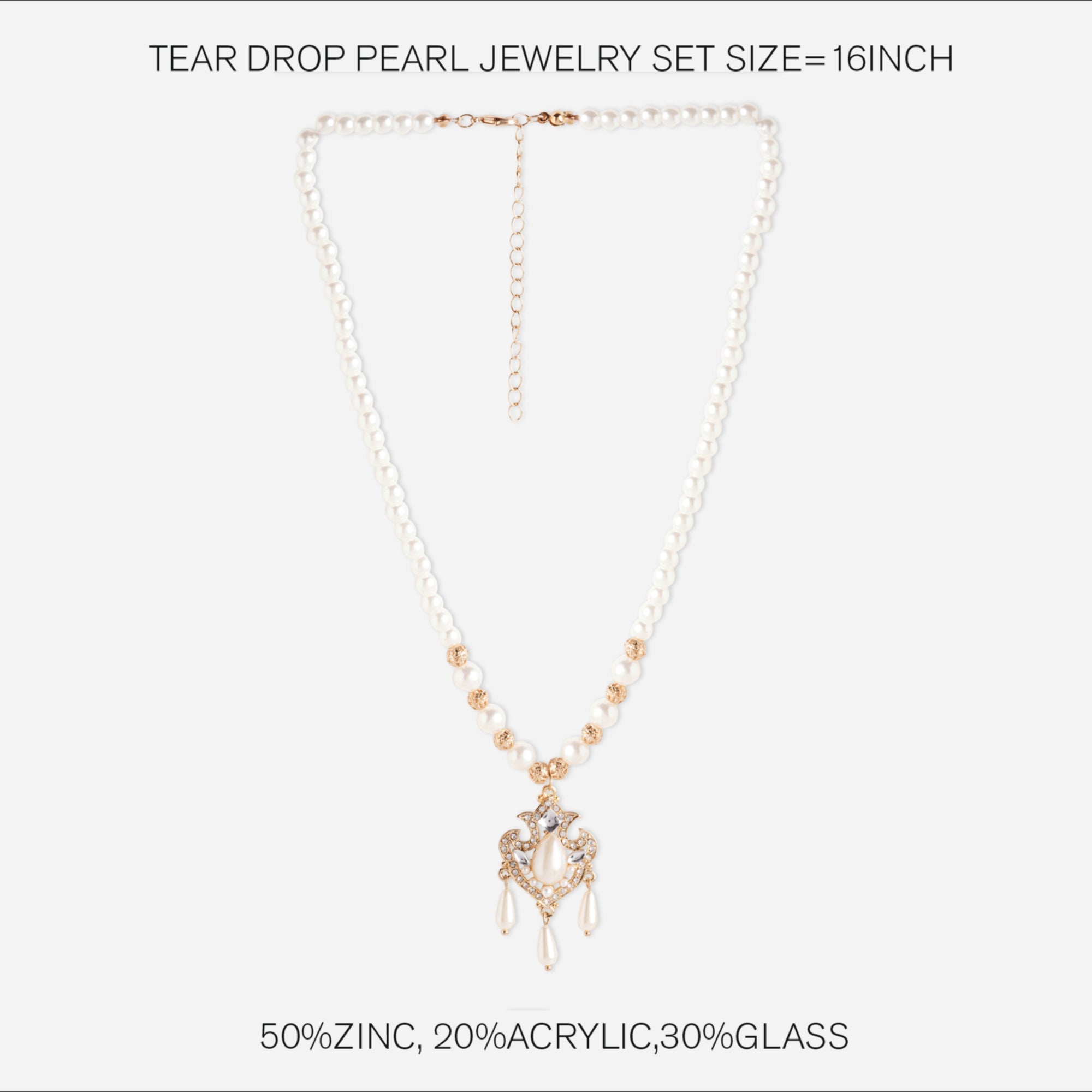 Accessorize London Women's Tear Drop Pearl Jewelry Set