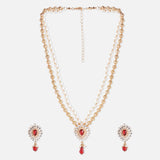 Accessorize London Women's Red Kundan Jewelry Set