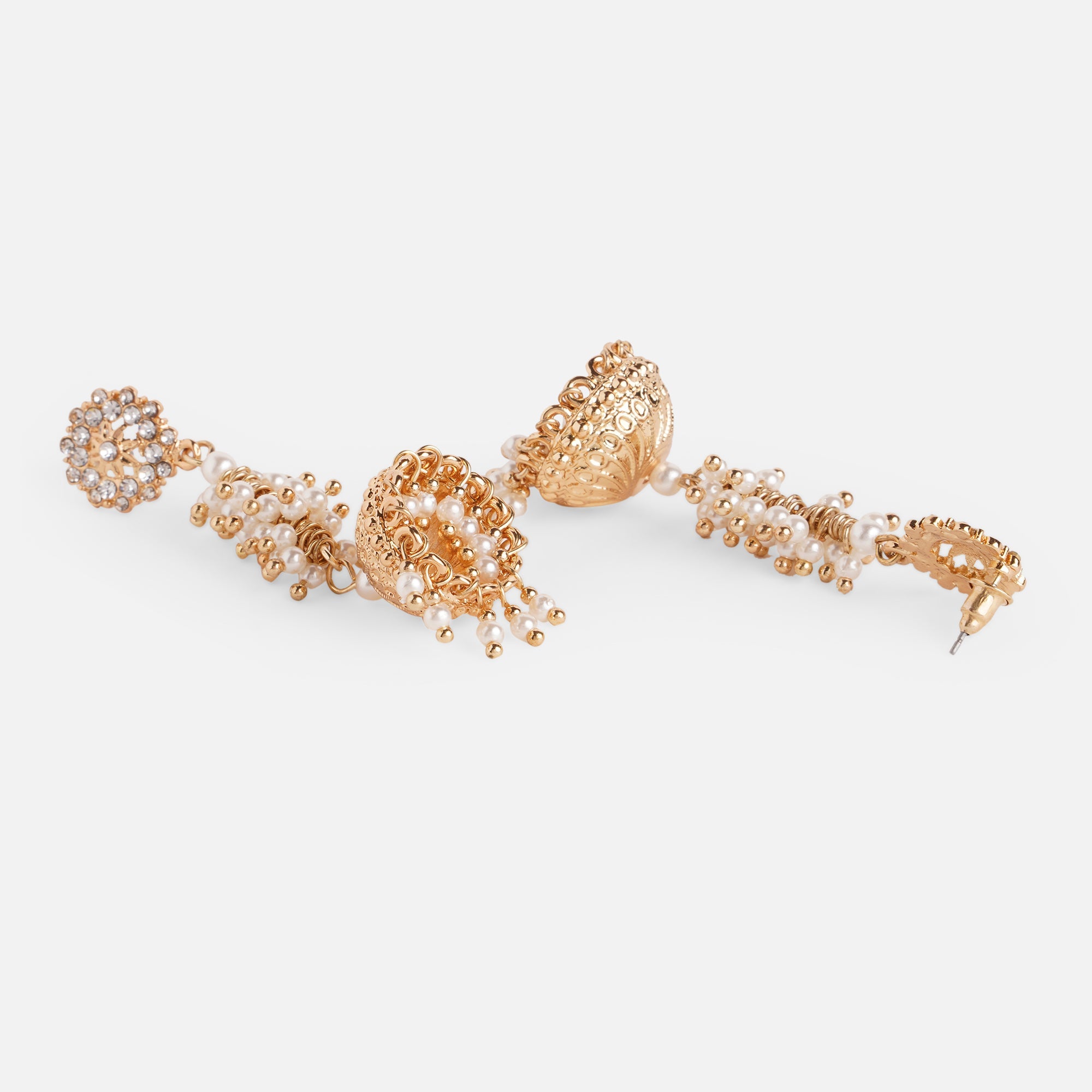 Accessorize London Diamante Gold Jhumkas Zinc Jhumki Earring