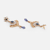 Accessorize London Women's Navy Bead Long Drop Earring