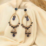 Accessorize London Navy Beads Jhumkas Zinc Jhumki Earring