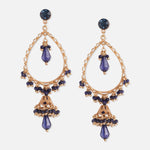 Accessorize London Navy Beads Jhumkas Zinc Jhumki Earring