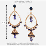 Accessorize London Navy Beads Jhumkas Zinc Jhumki Earring
