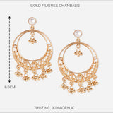 Accessorize London Gold Filigree Chanbalis Zinc Chandbali Earring