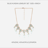 Accessorize London Women's Blue Kundan Jewelry Set