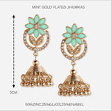 Accessorize London Women's Mint Golden Jhumkas