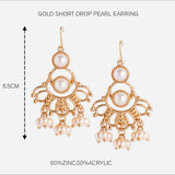 Accessorize London Women's Gold Short Drop Pearl Earrings