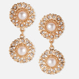 Accessorize London Gold Diamante Short Drop Earrings Zinc Drops & Danglers