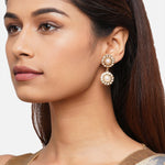 Accessorize London Gold Diamante Short Drop Earrings Zinc Drops & Danglers