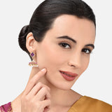 Accessorize London Mauve Diamond Shape Jhumkas