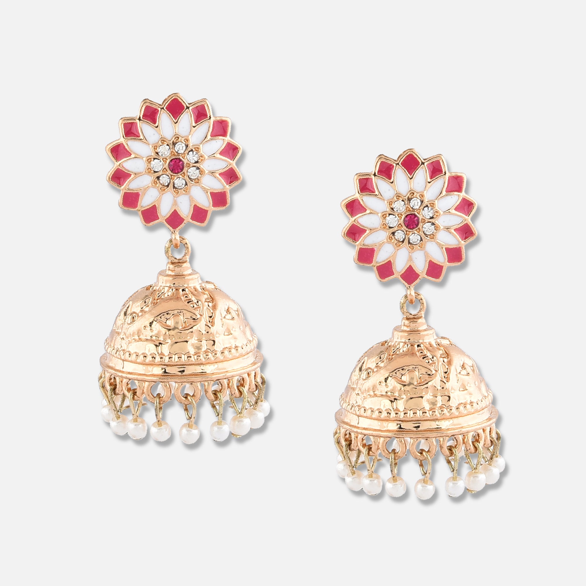 Accessorize London Multi Color Floral Enamel Jhumkas