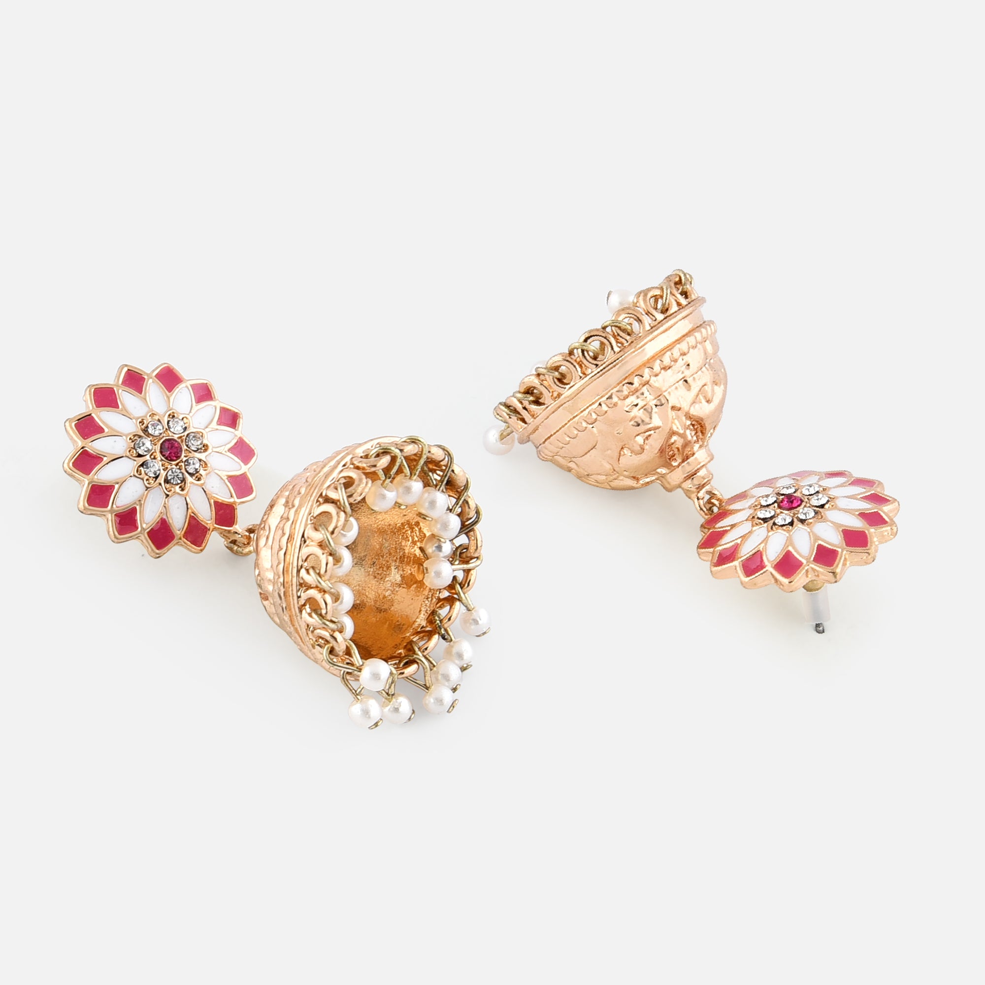 Accessorize London Multi Color Floral Enamel Jhumkas