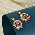 Accessorize London Women's Pink Kundan Earrings