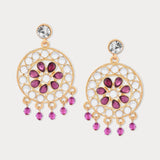 Accessorize London Women's Pink Kundan Earrings