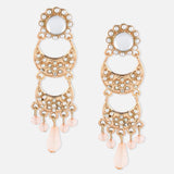 Accessorize London Women's Pink Gold Filigree Short Drop Earrings