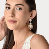 Accessorize London Women's Gold Diamante Drop Earrings
