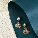 Accessorize London Women's Gold Diamante Drop Earrings