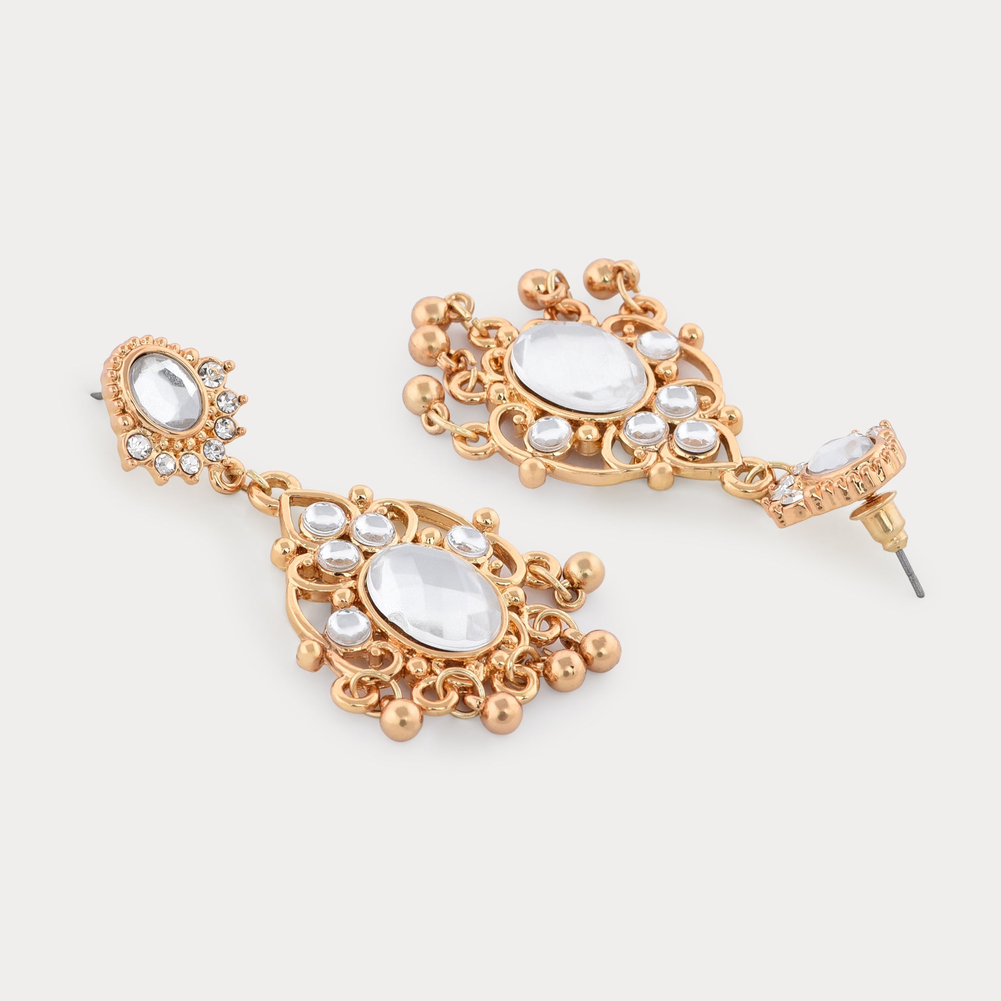 Accessorize London Women's Gold Diamante Drop Earrings