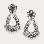 Accessorize London Silver Oxidized Mint Chandbalis