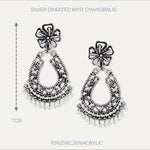 Accessorize London Silver Oxidized Mint Chandbalis