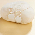 Accessorize London Women's Silver Polished Disc Drop Earrings