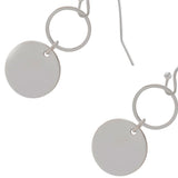 Accessorize London Women's Silver Polished Disc Drop Earrings