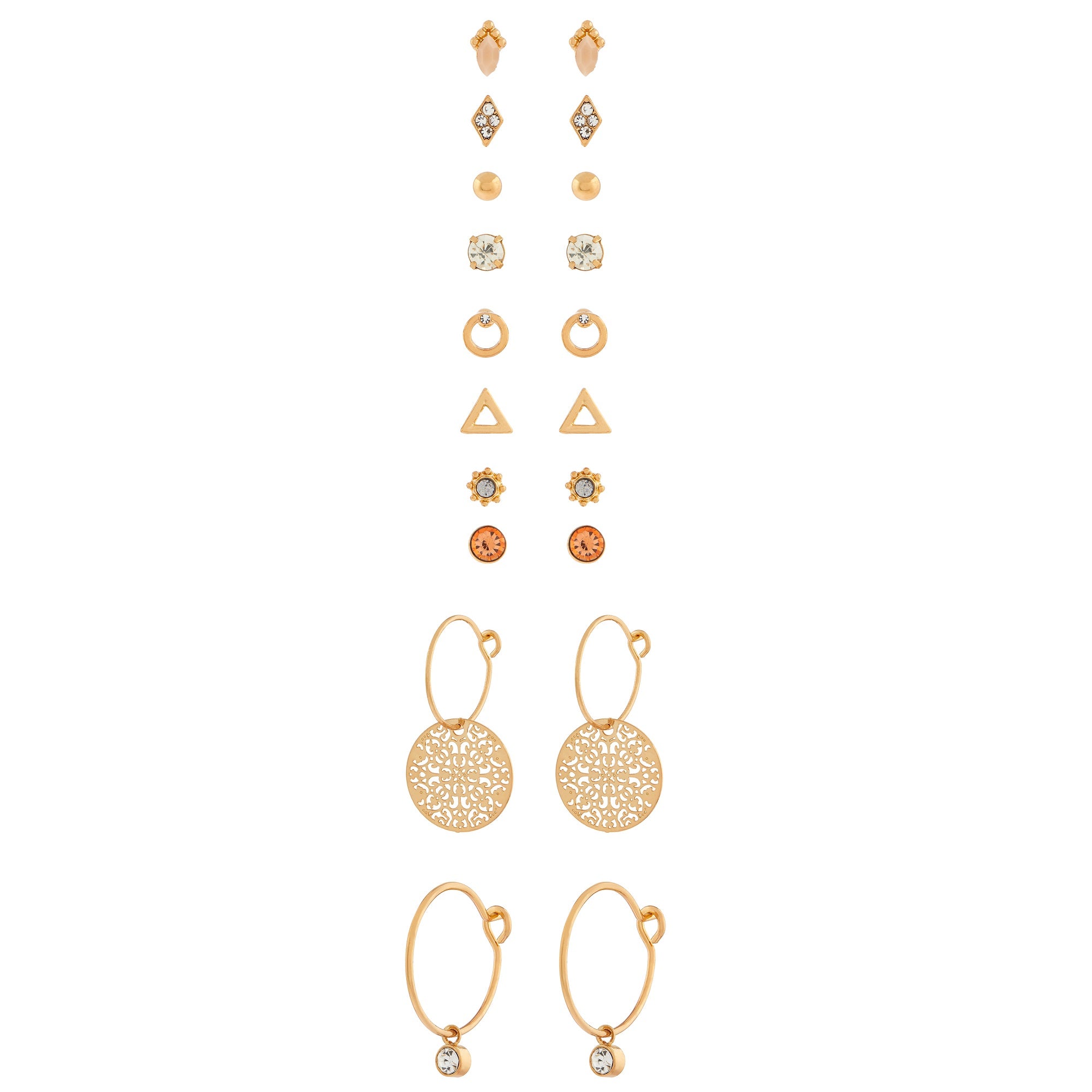 Accessorize London Women'S Set Of 10 Pretty Stud Earring