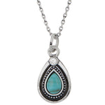 Accessorize London Women's Turq Teardrop Pendant Necklace