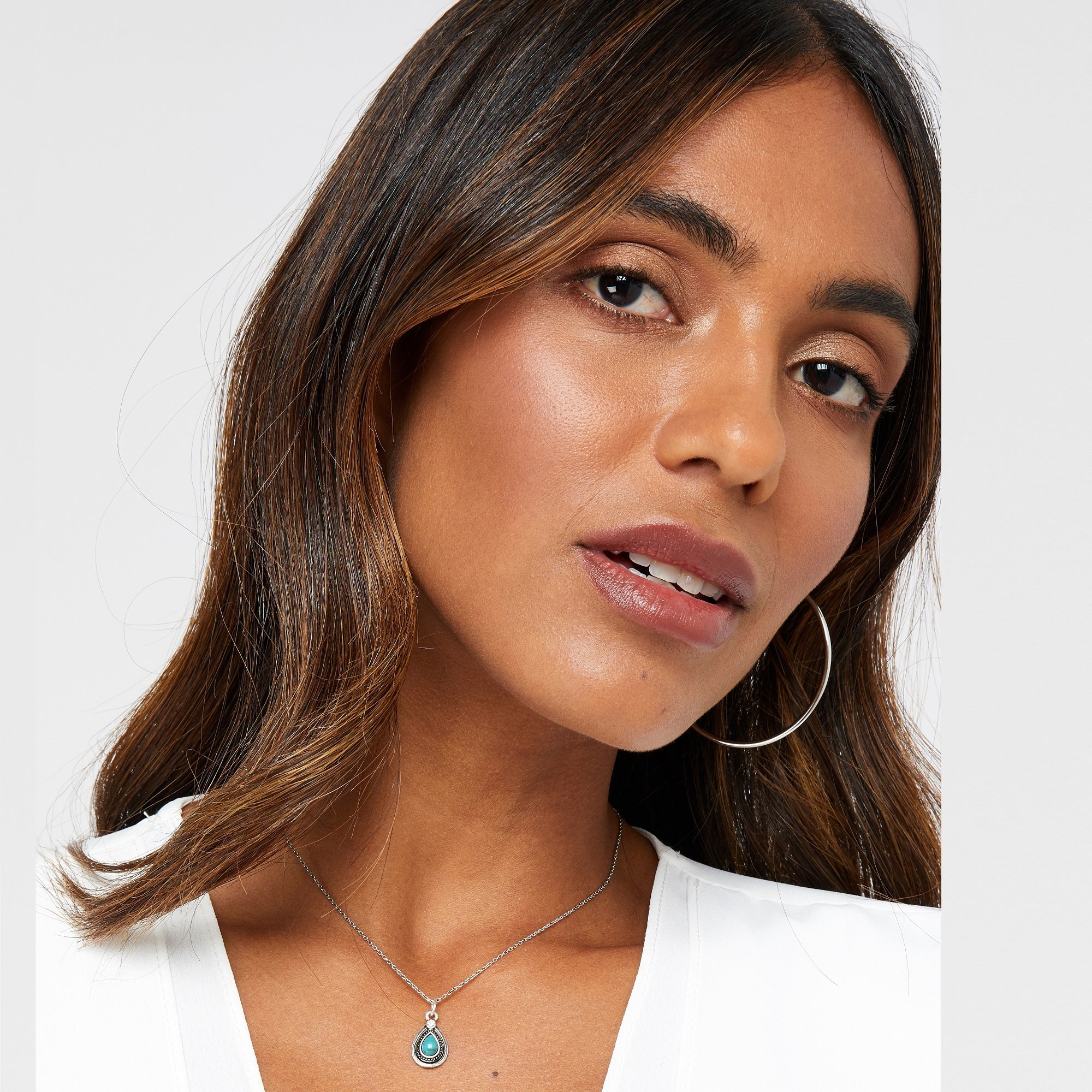 Accessorize London Women's Turq Teardrop Pendant Necklace