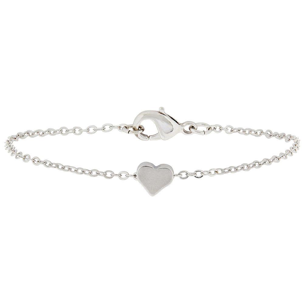 Accessorize London Women'S Silver Solid Heart Clasp Bracelet