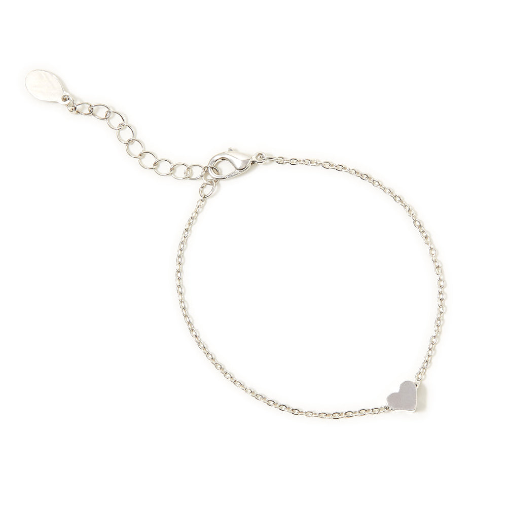 Accessorize London Women'S Silver Solid Heart Clasp Bracelet