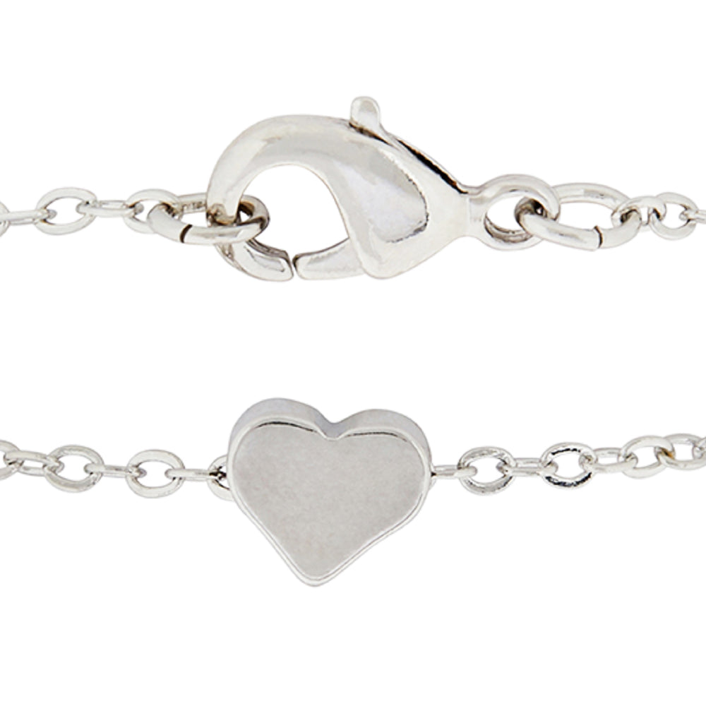 Buy Silver Solid Heart Clasp Bracelet Online - Accessorize India