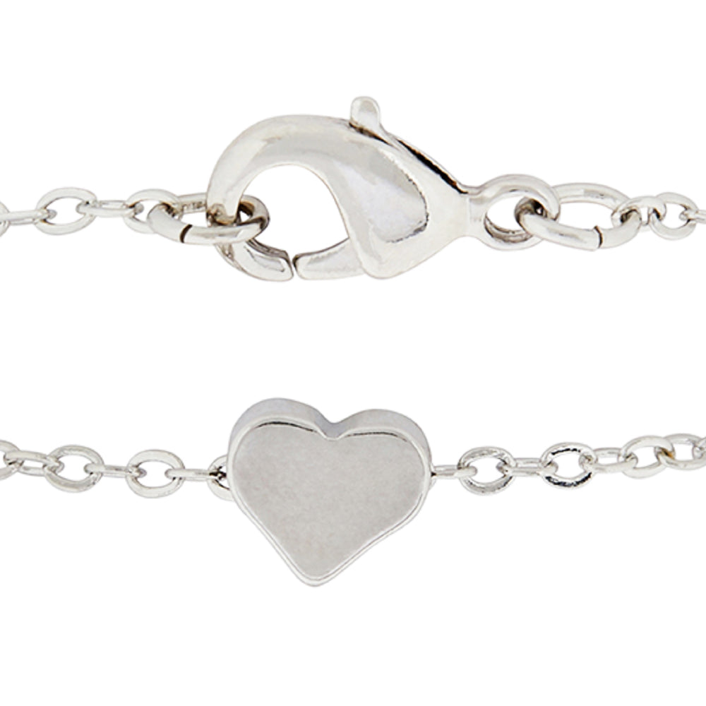 Accessorize London Women'S Silver Solid Heart Clasp Bracelet