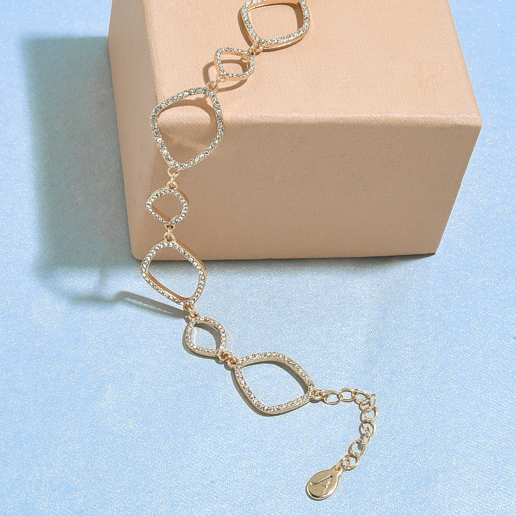 Accessorize London Women'S Gold Pave Organic Clasp Bracelet