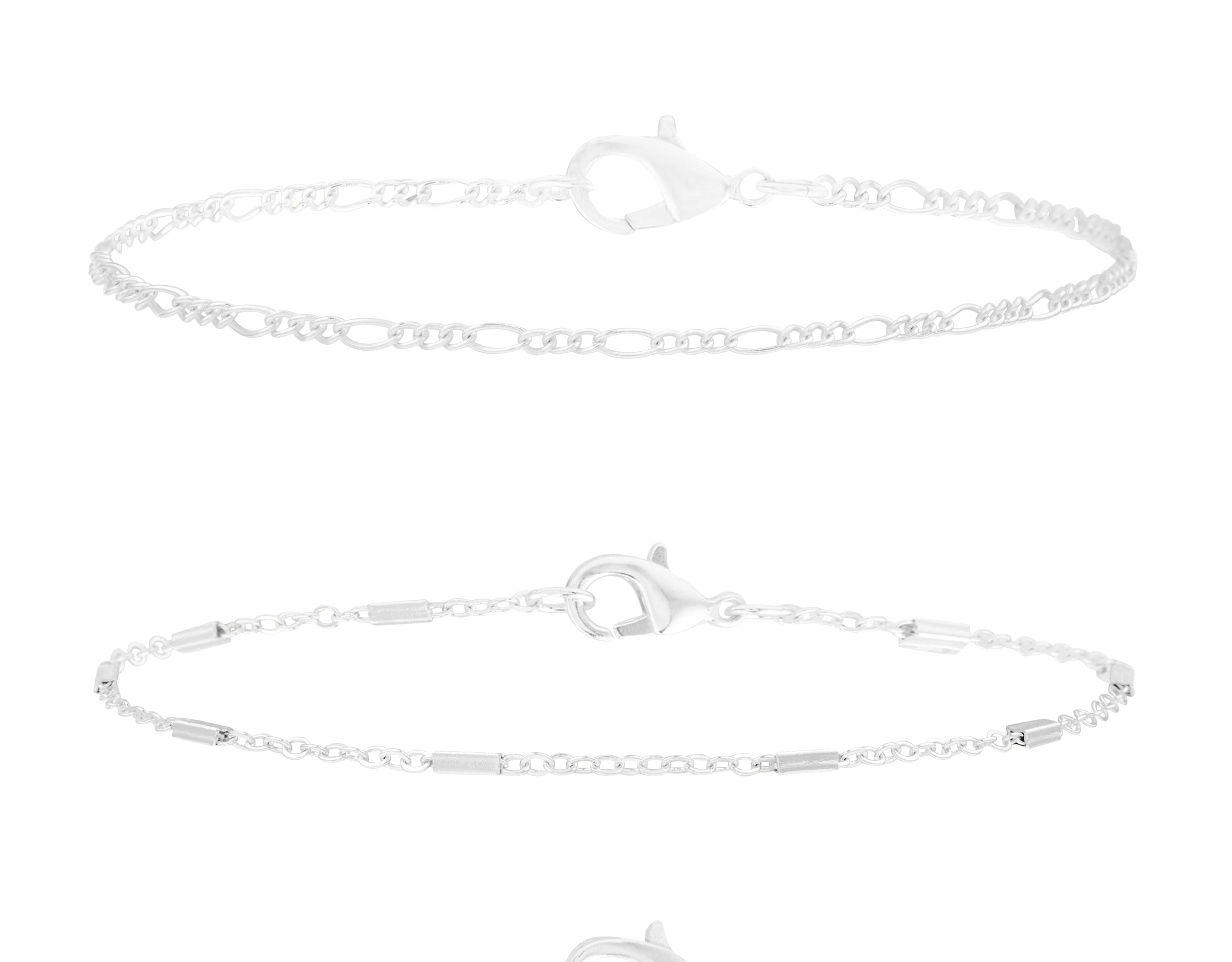 Accessorize London Women's Set Of 4 Silver Chain Anklets