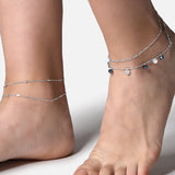 Accessorize London Women's Set Of 4 Silver Chain Anklets