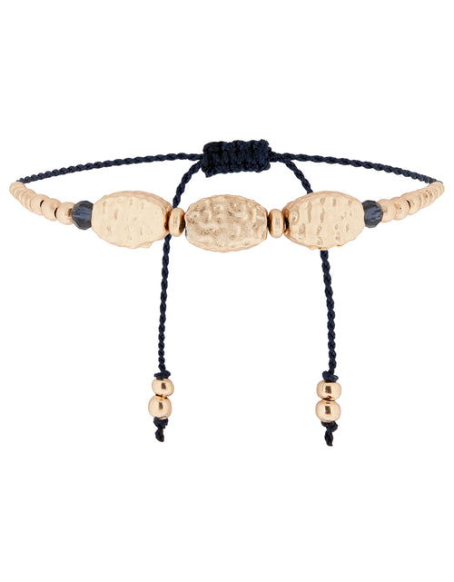 Accessorize London Women's Navy Hammered Friendship Bracelet