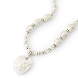 Accessorize London Women's Silver Bead Stretch Disc Bracelet