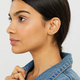 Accessorize London Women's Set Of 4 Crystal Clear Silver Flatback Stud Earrings