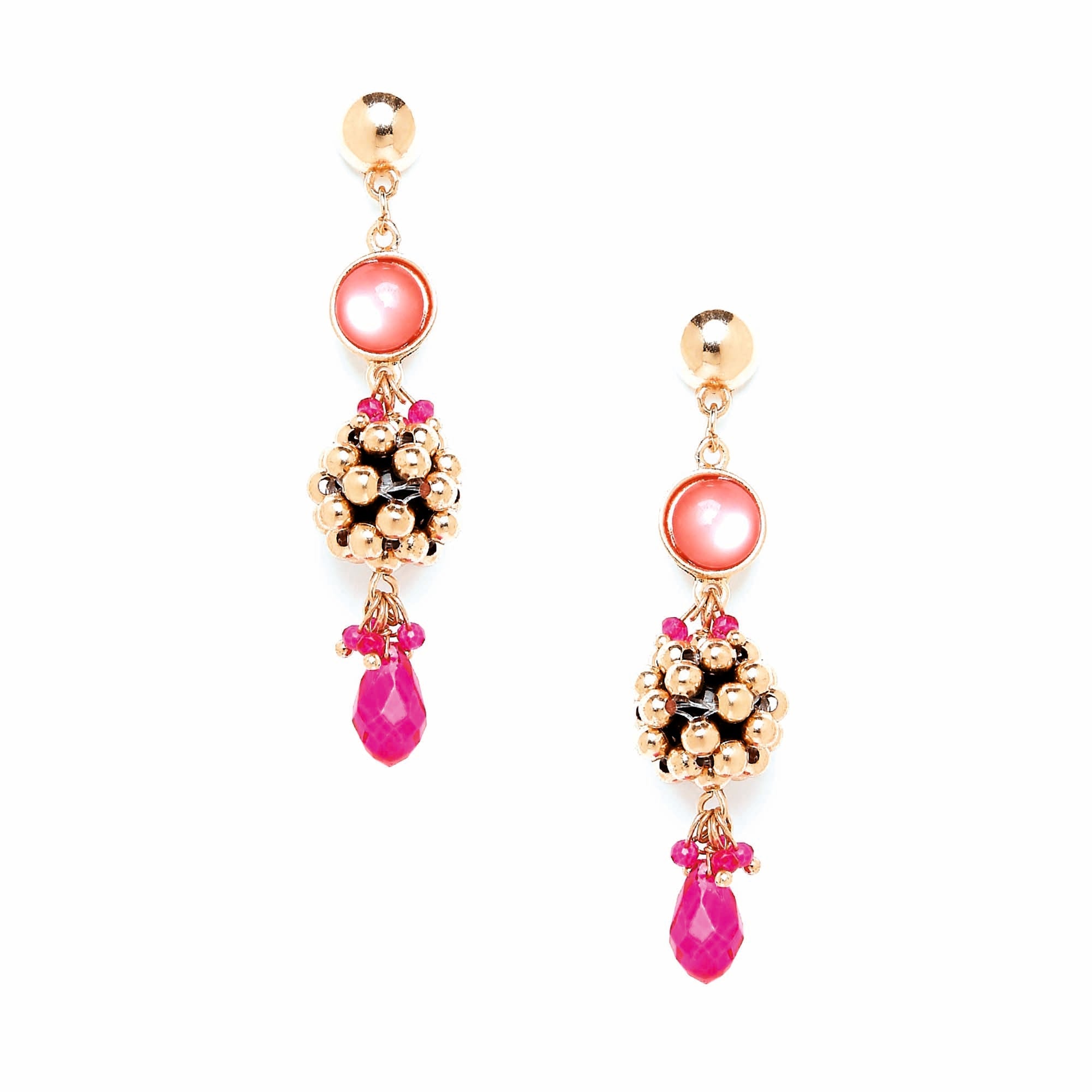 Accessorize London Pink Mini Drops Drop Earrings For Women