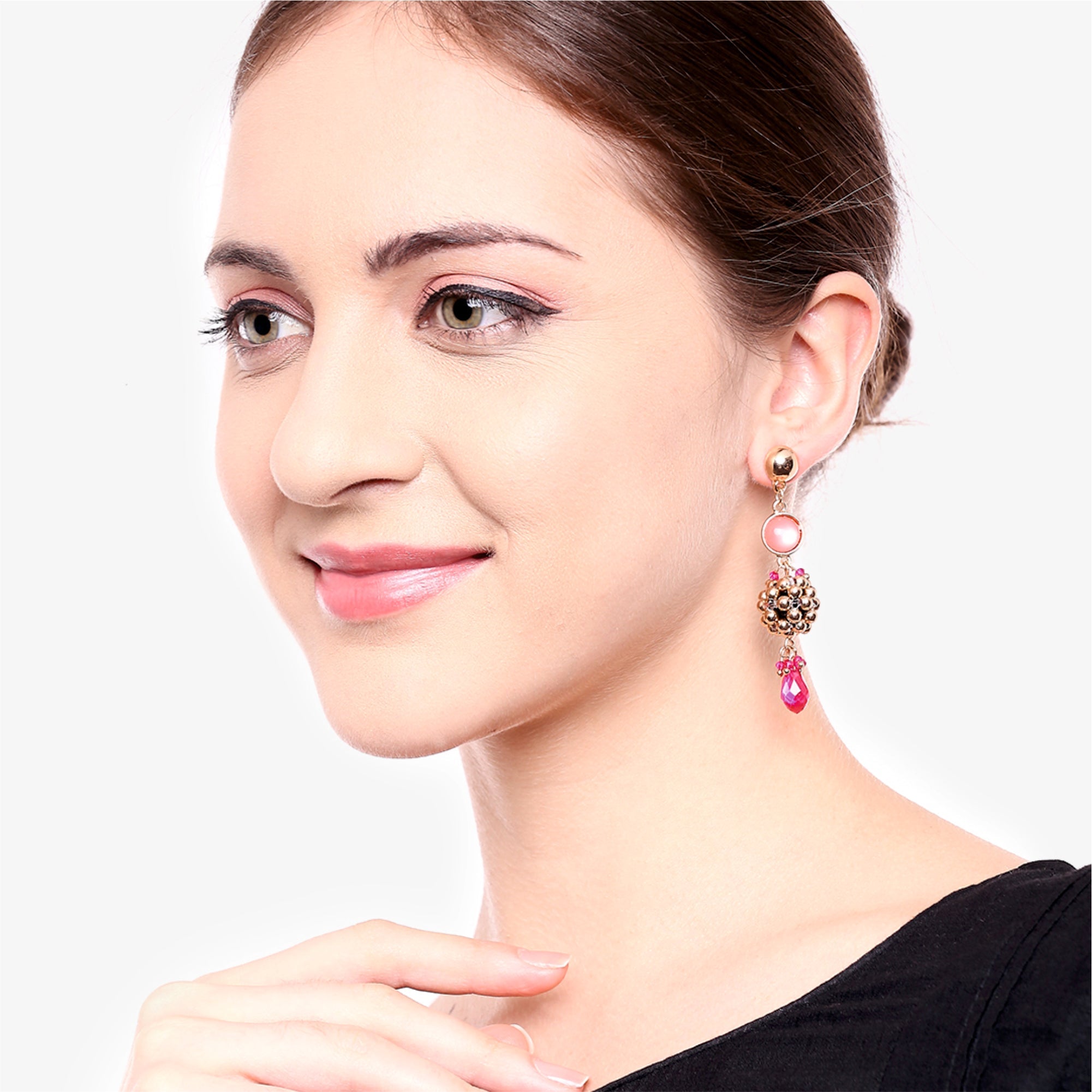 Accessorize London Pink Mini Drops Drop Earrings For Women