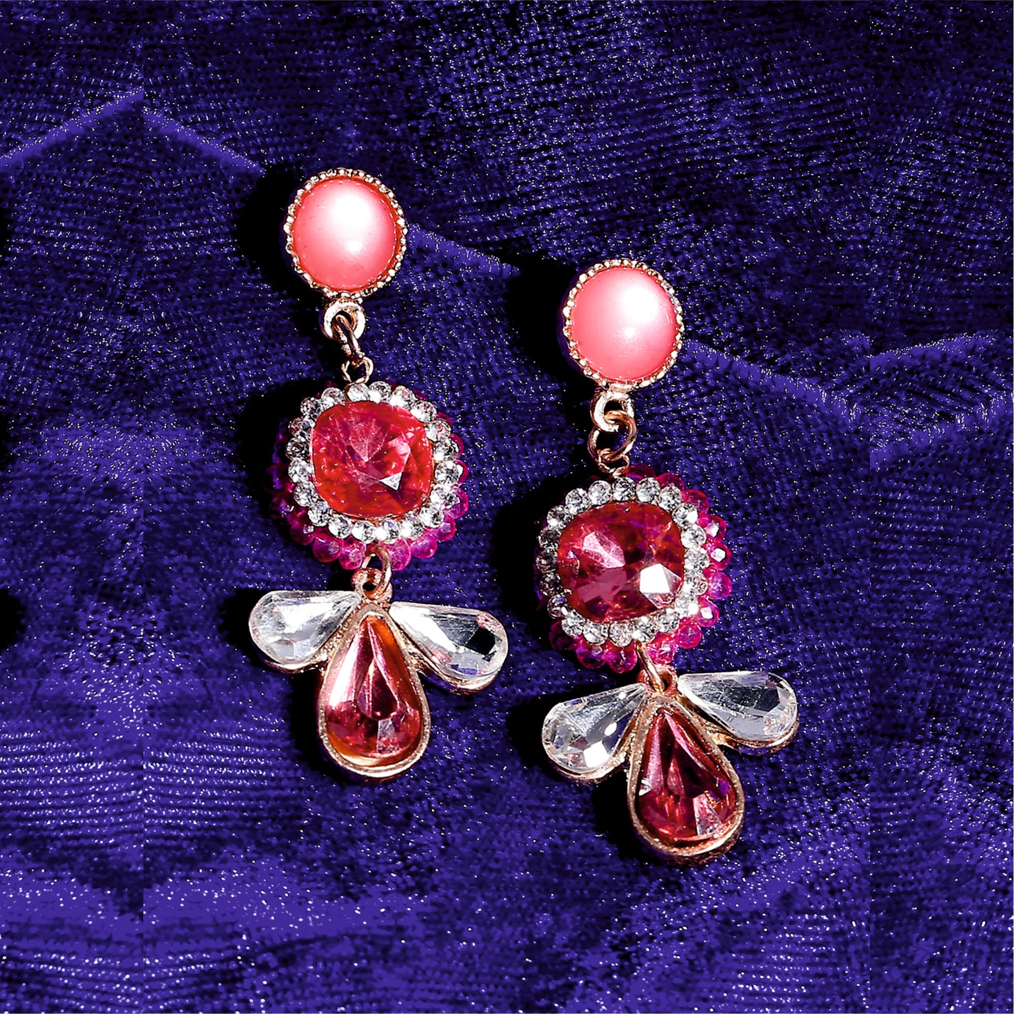 Gold-Plated Pink Contemporary Kundan Earrings – DIVAWALK | Online Shopping  for Designer Jewellery, Clothing, Handbags in India