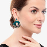 Accessorize London Turq Embellished Earrings Zinc Drops & Danglers