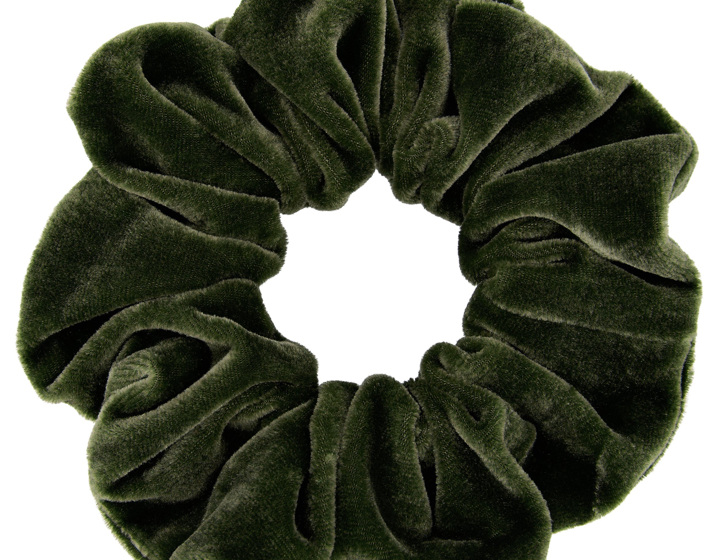 Accessorize London Women's Oversized Green Velvet Scrunchie