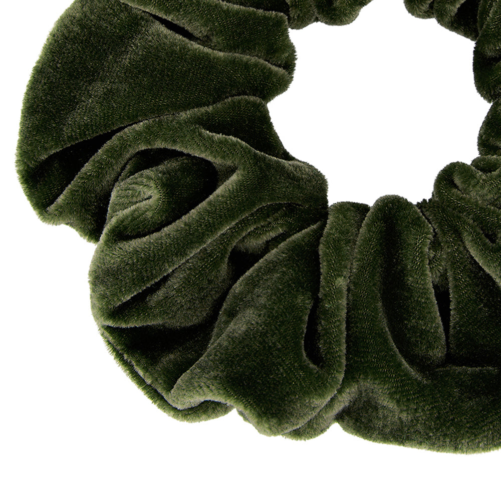 Accessorize London Women's Oversized Green Velvet Scrunchie