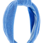 Accessorize London Women's Sky Blue Towelling Wide Knot Hair Band