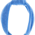Accessorize London Women's Sky Blue Towelling Wide Knot Hair Band